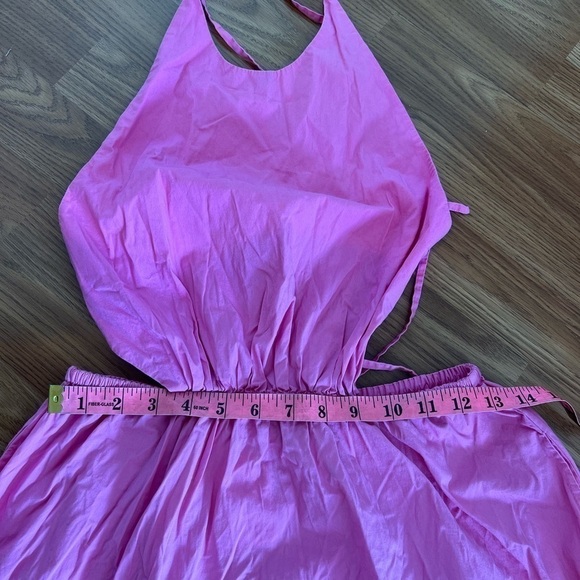 STAUD Apfel Pink Halter Cutout Sleeveless Maxi Dress - Picture 9 of 16